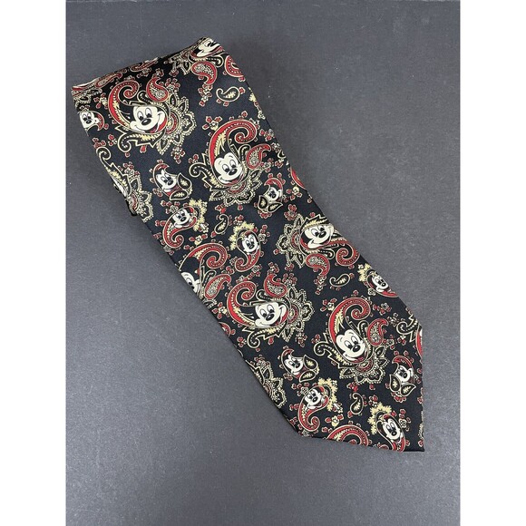 Balancine Tie Works Disney Mickey Mouse Paisley Necktie 4” X 57” 100% Silk USA - Picture 2 of 6